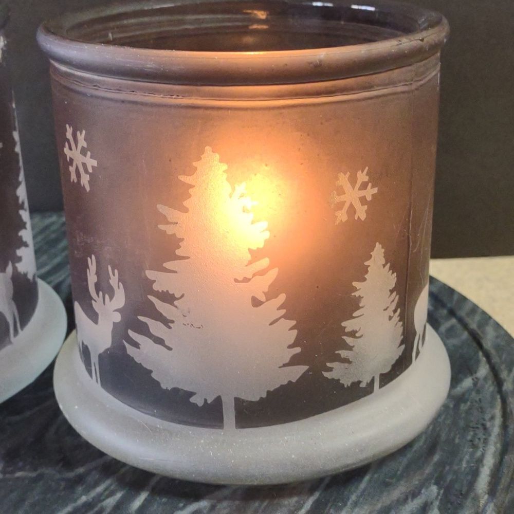 2 Large Yankee Candle Holders Deer and Moose Ch 1B